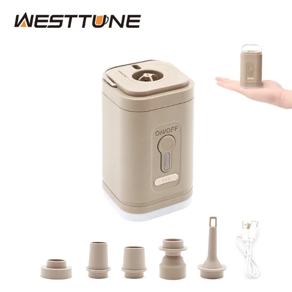 3 in 1 Mini Electric Inflatable Pump with Lights Wireless Air Compressor Inflate Deflate Air Pumps for Hiking 