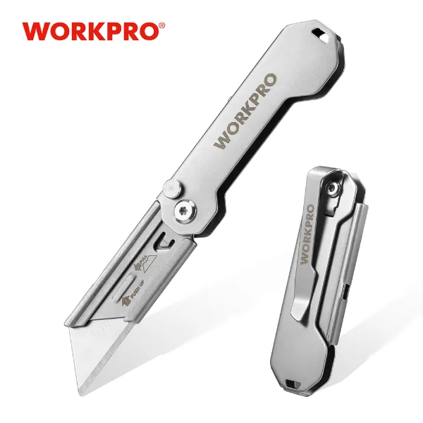 WORKPRO-Folding Pocket Utility Knife, Stainless Steel, Quick Change, Paper Cutter, Camping, Tourist DIY Hand T