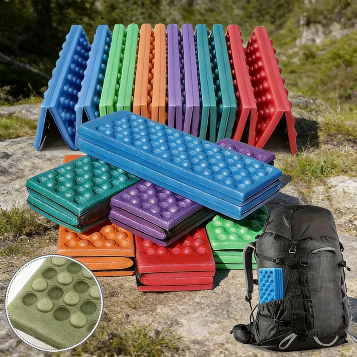 Honeycomb Massage Mat Fold XPE Cushion Outdoor Hiking Camping Training Park Foldable Pillow Picnic Sitting Moi