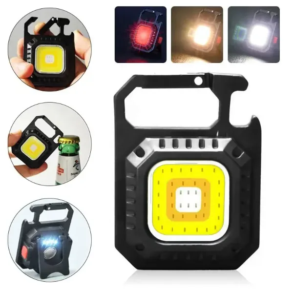 Mini LED Flashlight Magnetic COB Outdoor Camping Pocket Work Light 800 Lumens USB Rechargeable 7 Modes Spotlig