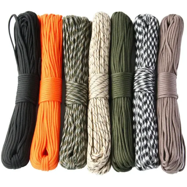 7-Cores 550 Paracord Rope 5 15 30 M Dia.4mm Cord For Outdoor Camping Survival Lanyard Parachute Hiking Tent Ac