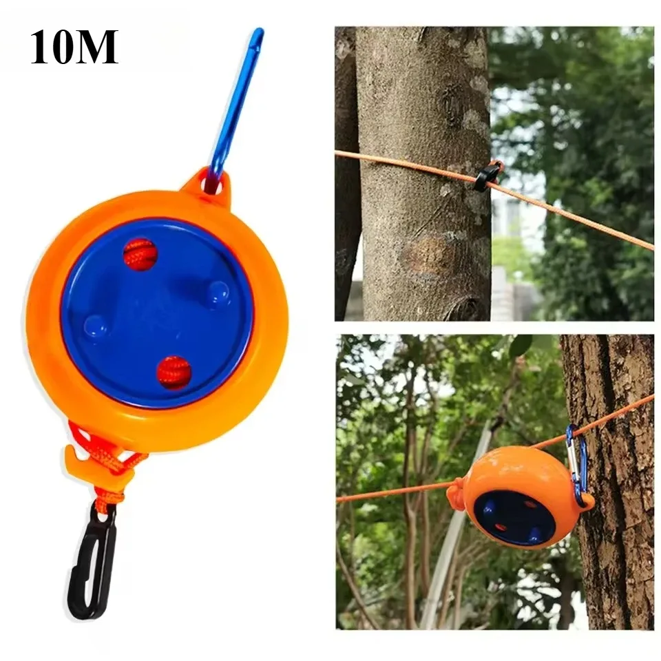 1Pcs 10M Clothesline Laundry Drying Rope Outdoor Clothes Line Windproof Anti-slip Retractable Cord for Hotel C