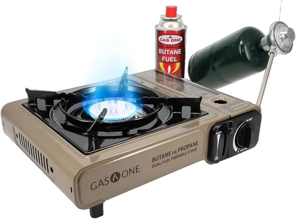Gas One GS-3400P Propane or Butane Stove Dual Fuel Stove Portable Camping Stove - Patented - with Carrying Cas