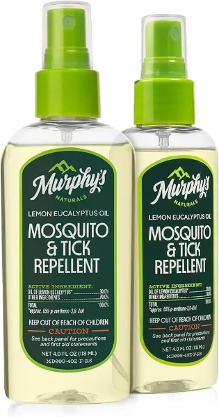 Murphy's Naturals Mosquito & Tick Bug Repellent Spray, Oil of Lemon Eucalyptus for Skin + Outdoor Gear, 4