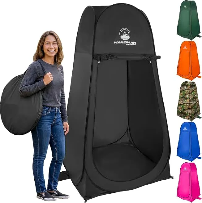 Wakeman Pop Up Changing Tent, 3.3 x 3.3 x 6.2ft, Camping Shower Tent for Portable Toilet Stall or Dressing Roo