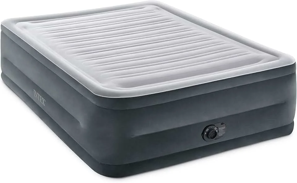 Intex Dura Beam Comfort Plus Airbed Mattress w/Built in Pump, Queen, 22"