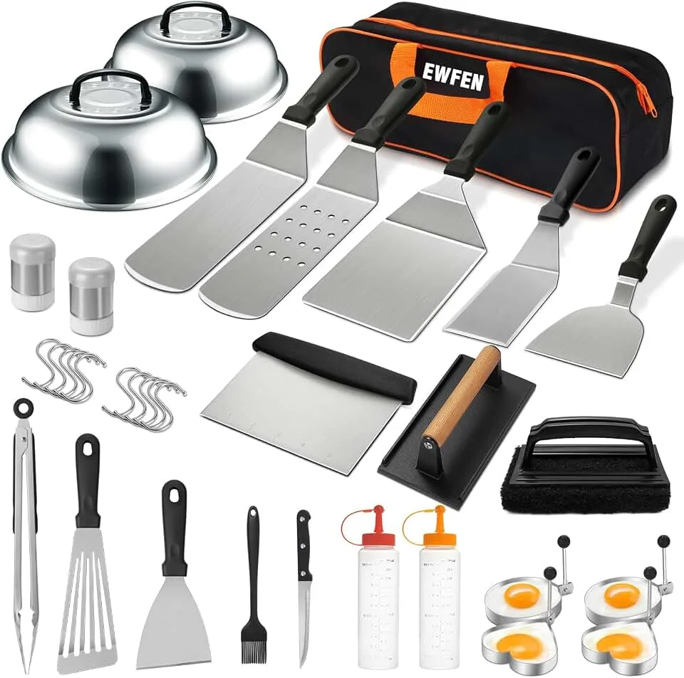 35PCS Griddle Accessories Kit, Flat Top Grill Accessories Set for Blackstone and Camp Chef, Grill Spatula Set
