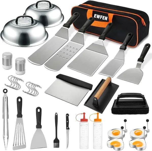 35PCS Griddle Accessories Kit, Flat Top Grill Accessories Set for Blackstone and Camp Chef, Grill Spatula Set 