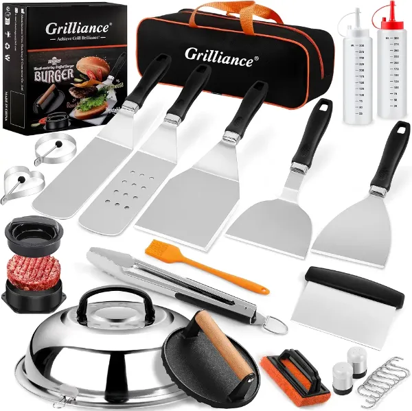 Grilliance 27pcs Griddle Accessories Kit for Blackstone, Professional Hibachi Flat Top Grill Tools, Enlarged S